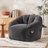 Front. Vipbear - Bean Bag Chair for Adults,Armrest Chair Accent Chair with Back Support, Single Couch Chair for Bedroom Dorm - Dark Gray.