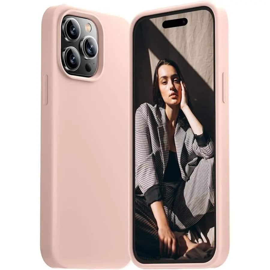 Entronix - Case for iPhone 14 Pro Max - Soft-Touch Silicone - Rose Gold