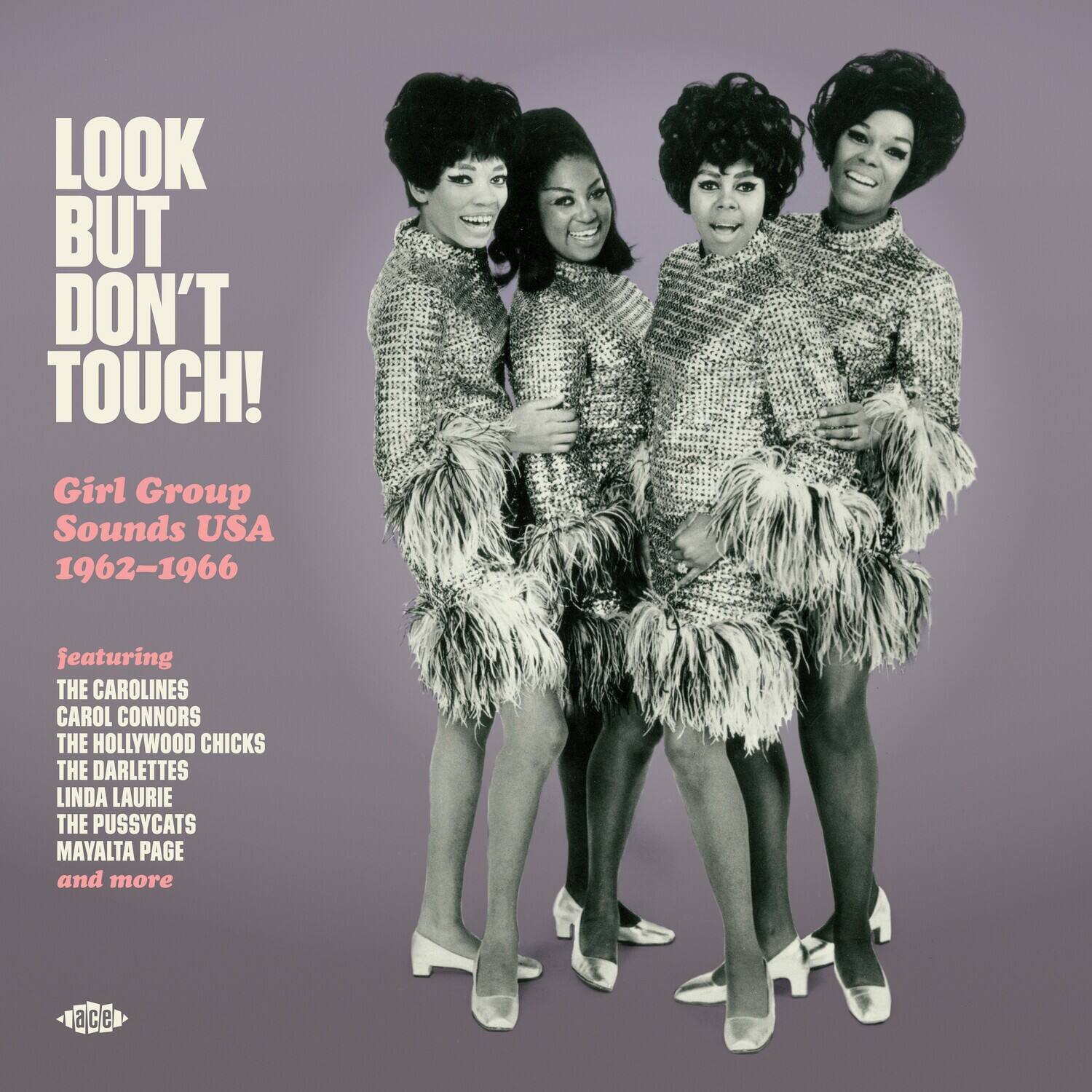 LOOK BUT DON'T TOUCH!

Girl Group Sounds USA 1962-1966

featuring
THE CAROLINES
CAROL CONNORS
THE HOLLYWOOD CHICKS
THE DARLETTES
LINDA LAURIE
THE PUSSYCATS
MAYALTA PAGE
and more
