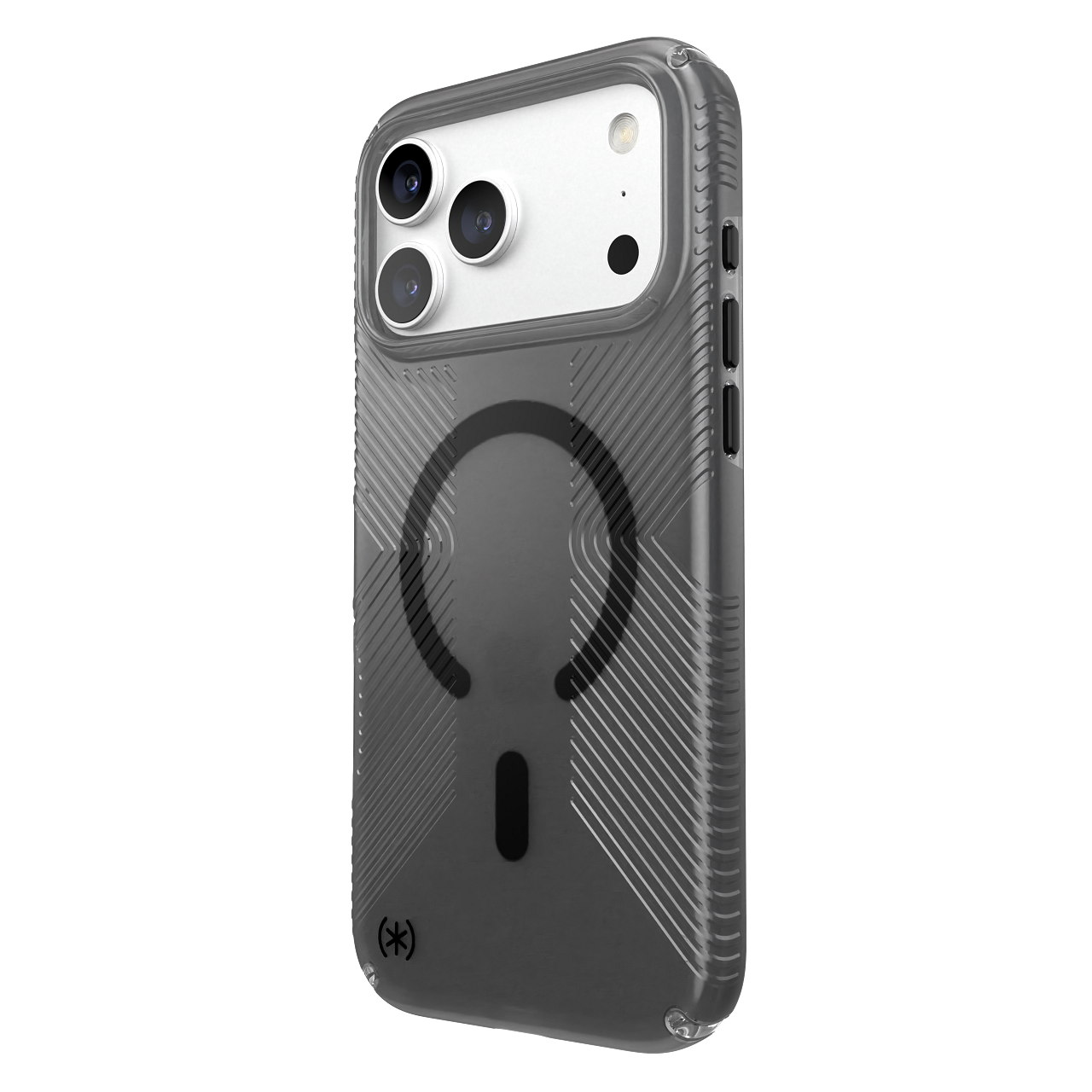 Angle. Speck - Presidio Lux Grip Case for Apple iPhone 18 Pro Max / iPhone 17 Pro Max - Obsidian.