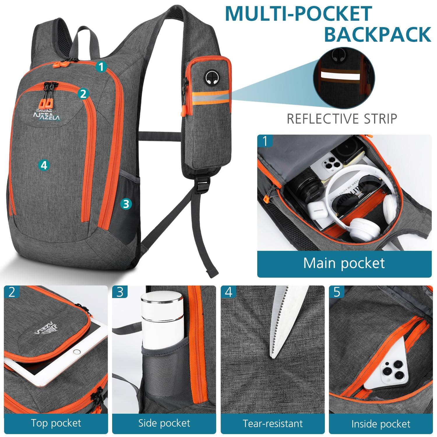 Cozy Serene 15l Small Hiking Backpack Foldable Lightweight Travel Day ...
