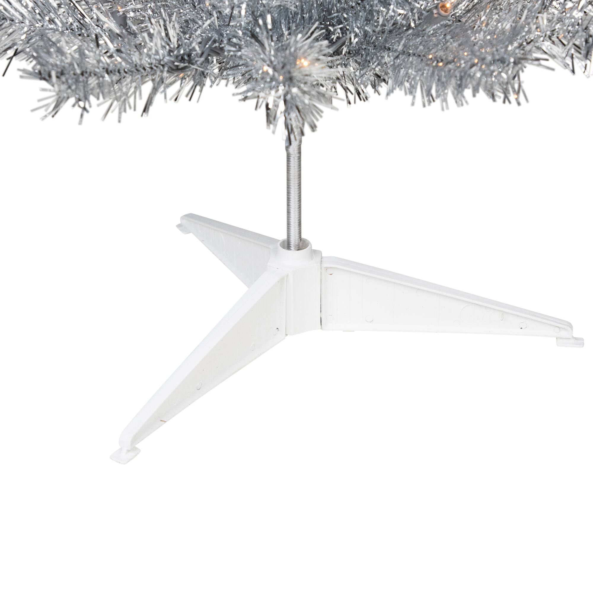 Northlight Pre Lit Artificial Tinsel Christmas Tree 3' Clear Lights ...