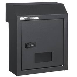 VEVOR - Sturdy Metal Key Safe, Combo Lock, 12'' Size, Wall-Mounted, Secure Letter Keeper - Dark Gray