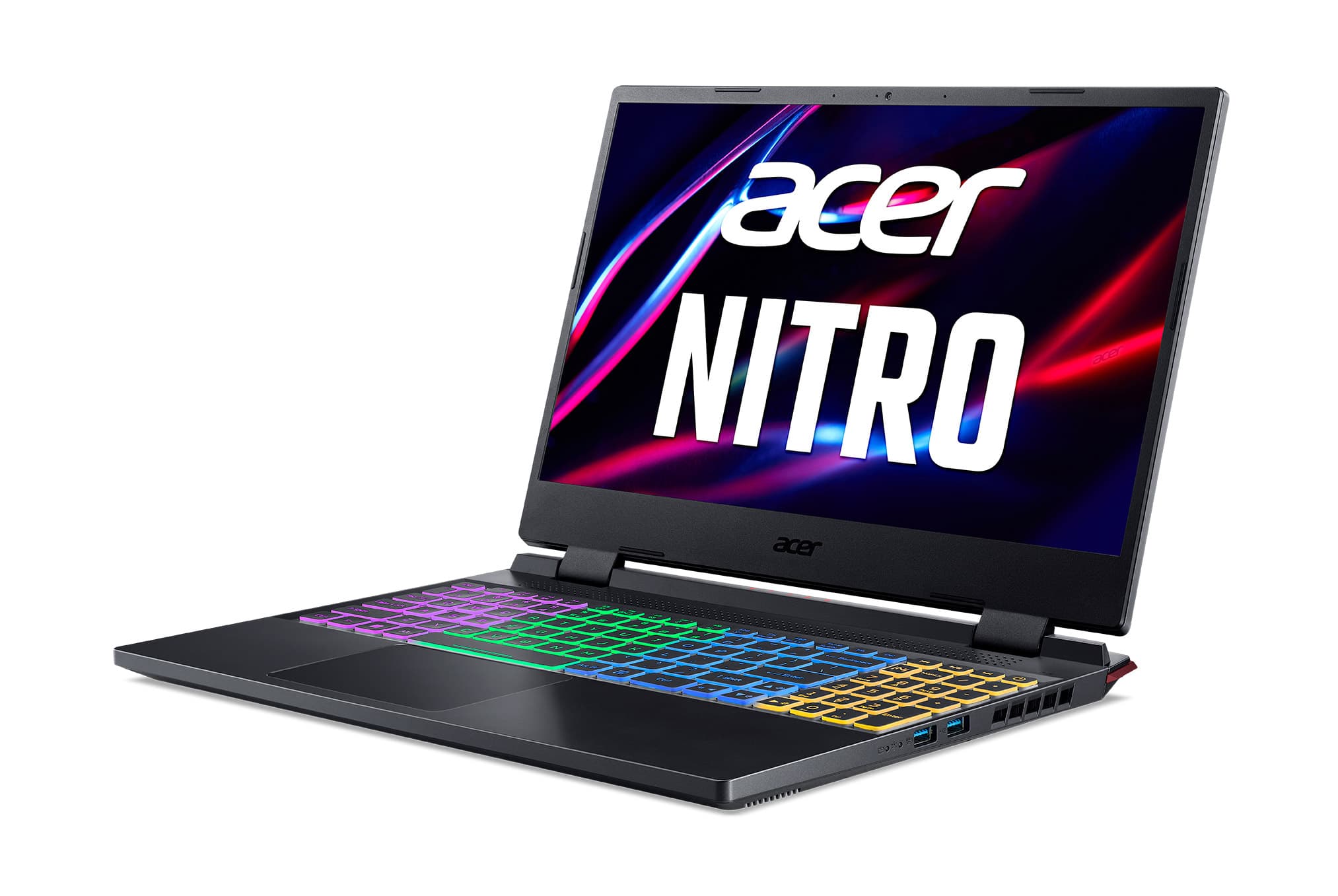 Left. Acer - Nitro 5 - 15.6" FHD Gaming Laptop – Intel Core i5 – NVIDIA GeForce RTX 3050 Ti - 16GB DDR4 - 512GB Gen 4 SSD - Black - Obsidian Black.