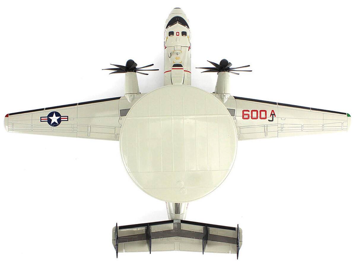 Left. Hobby Master - Northrop Grumman E-2C Hawkeye Aircraft "165300 VAW-124 Bear Aces" (2009) United States Navy "Air Power Series" 1/72 - Cream.