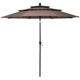 Mondawe - 10 Feet 3 Tier Outdoor Patio Umbrella with Double Vented - Tan