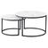 Angle. CorLiving - Fort Worth Nesting Coffee Table in Marble Effect Finish - White.