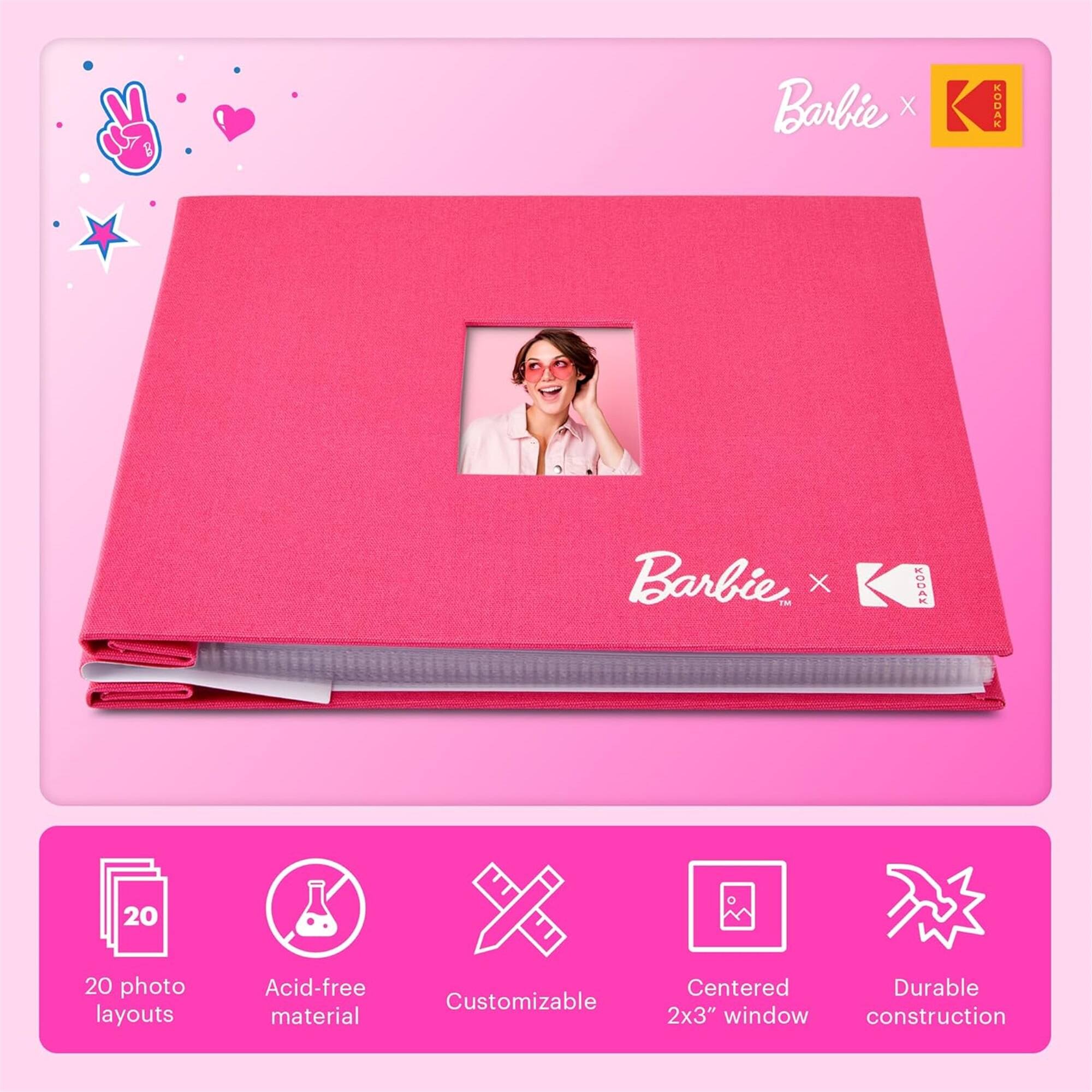 Barbie x KODAK 20 photo layouts Acid-free material Customizable Centered 2x3" window construction