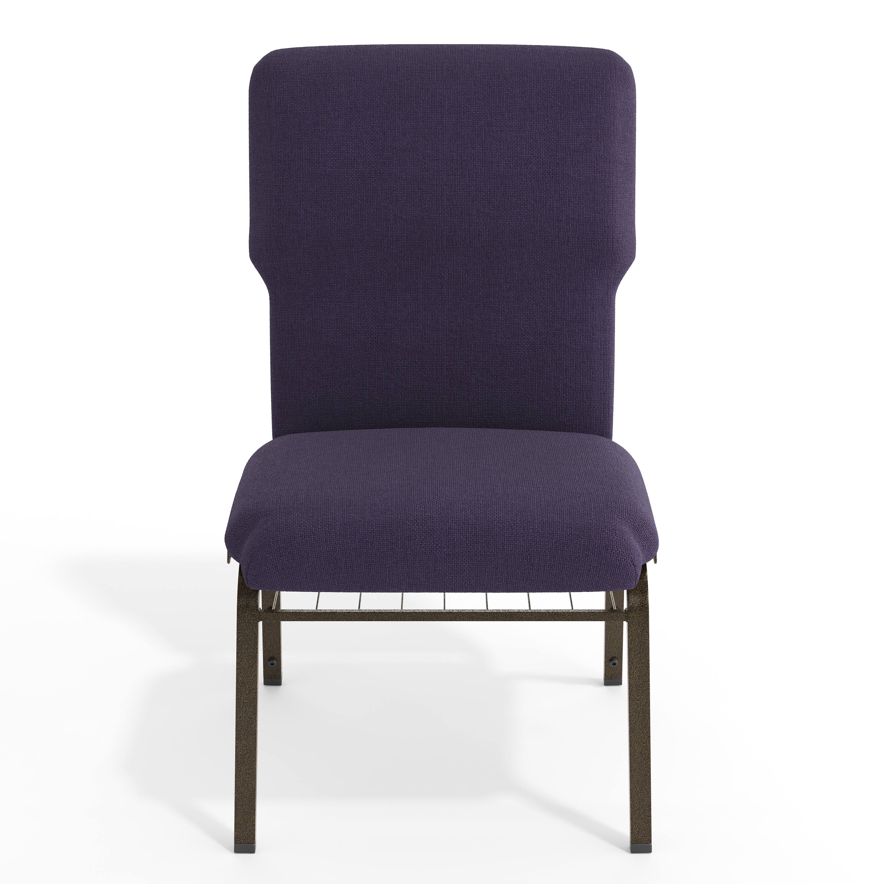 Alt View 9. Emma + Oliver - Discount Church Chair - 21 in. Wide - Eggplant Fabric/Gold Vein Frame.