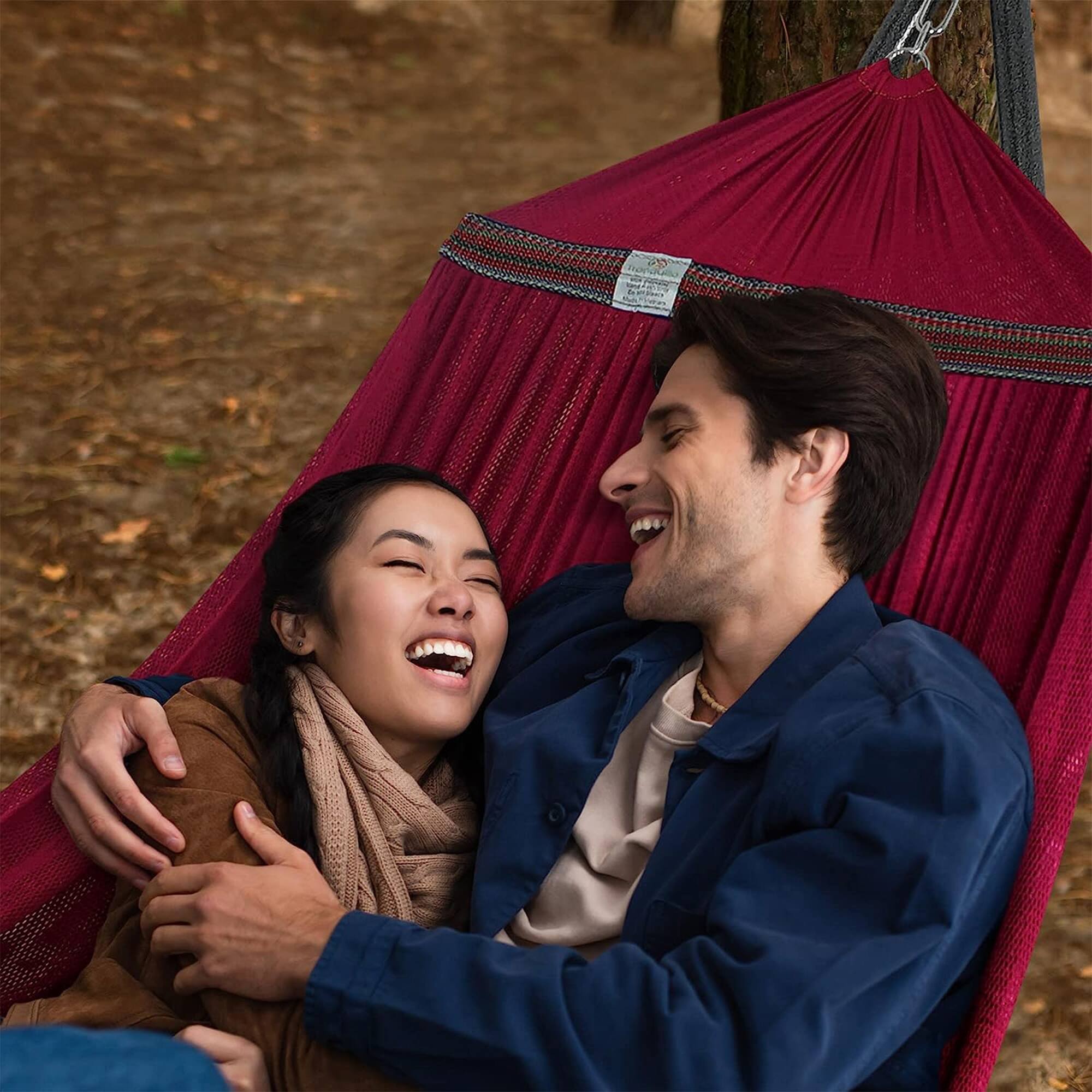Alt View 7. Tranquillo - Tranquillo Universal 106.5" Double Hammock with Adjustable Stand and Bag, Red - Red.
