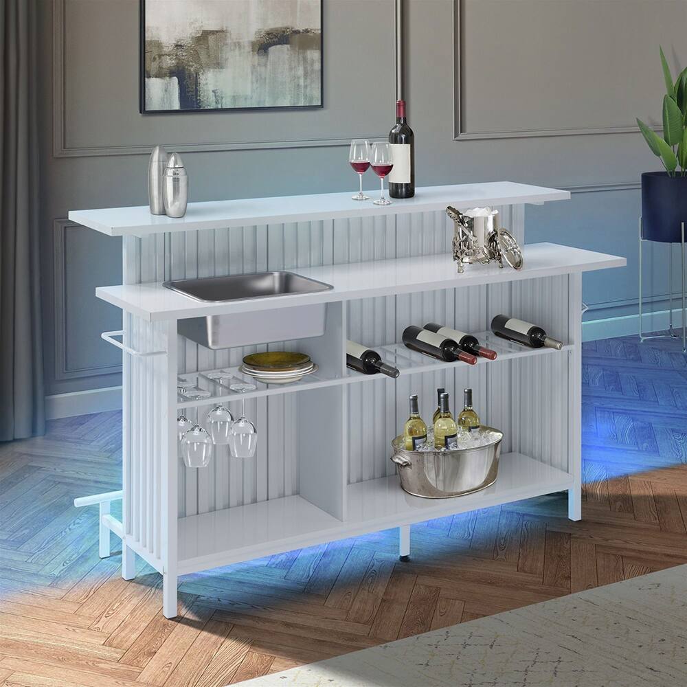 Back. Elements - Leilani Bar Table - White.