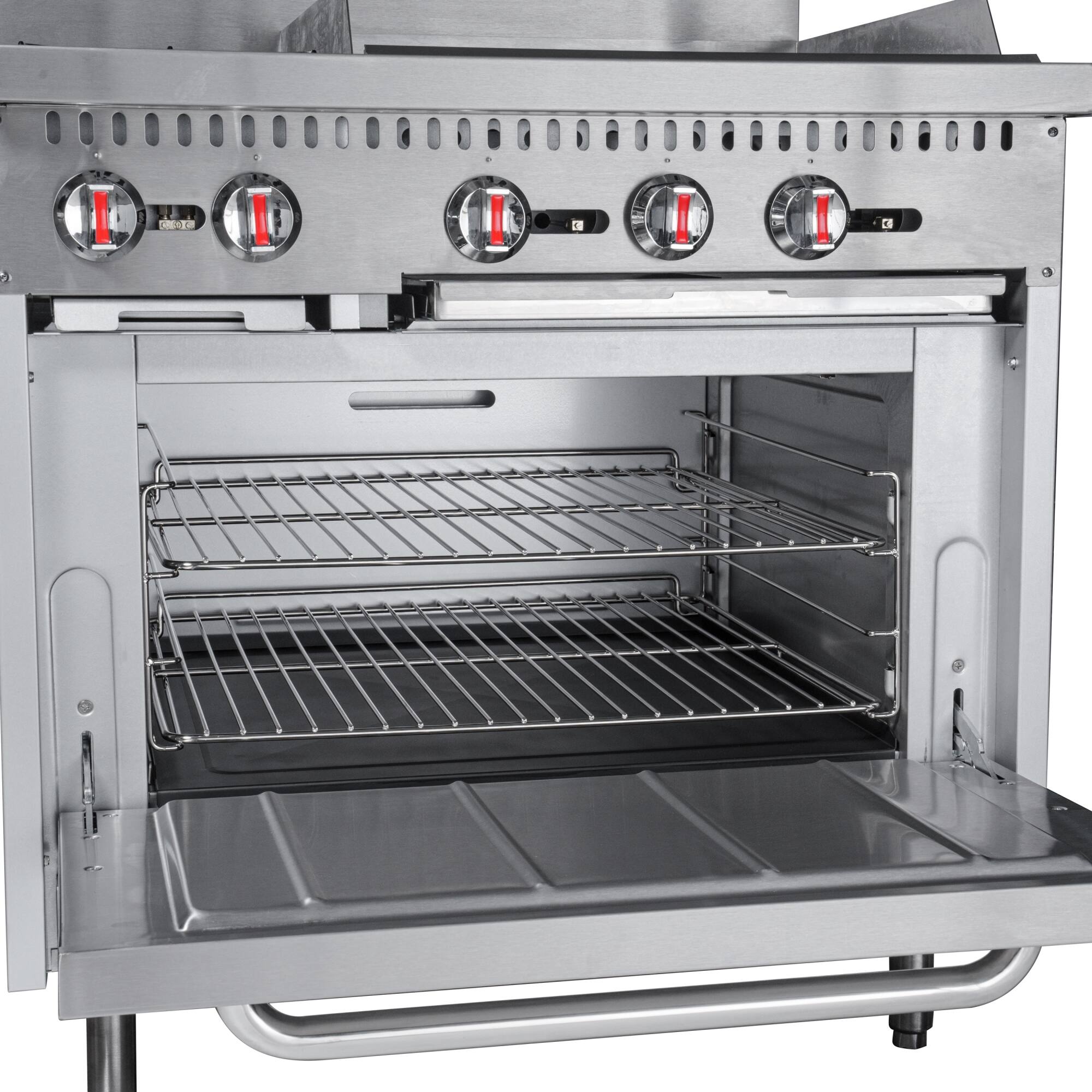 Alt View 4. Koolmore - 36 in. 2 Burner Commercial LP Range with 24 in. Griddle in Stainless-Steel (KM-CRG36-LP) - Stainless Steel.