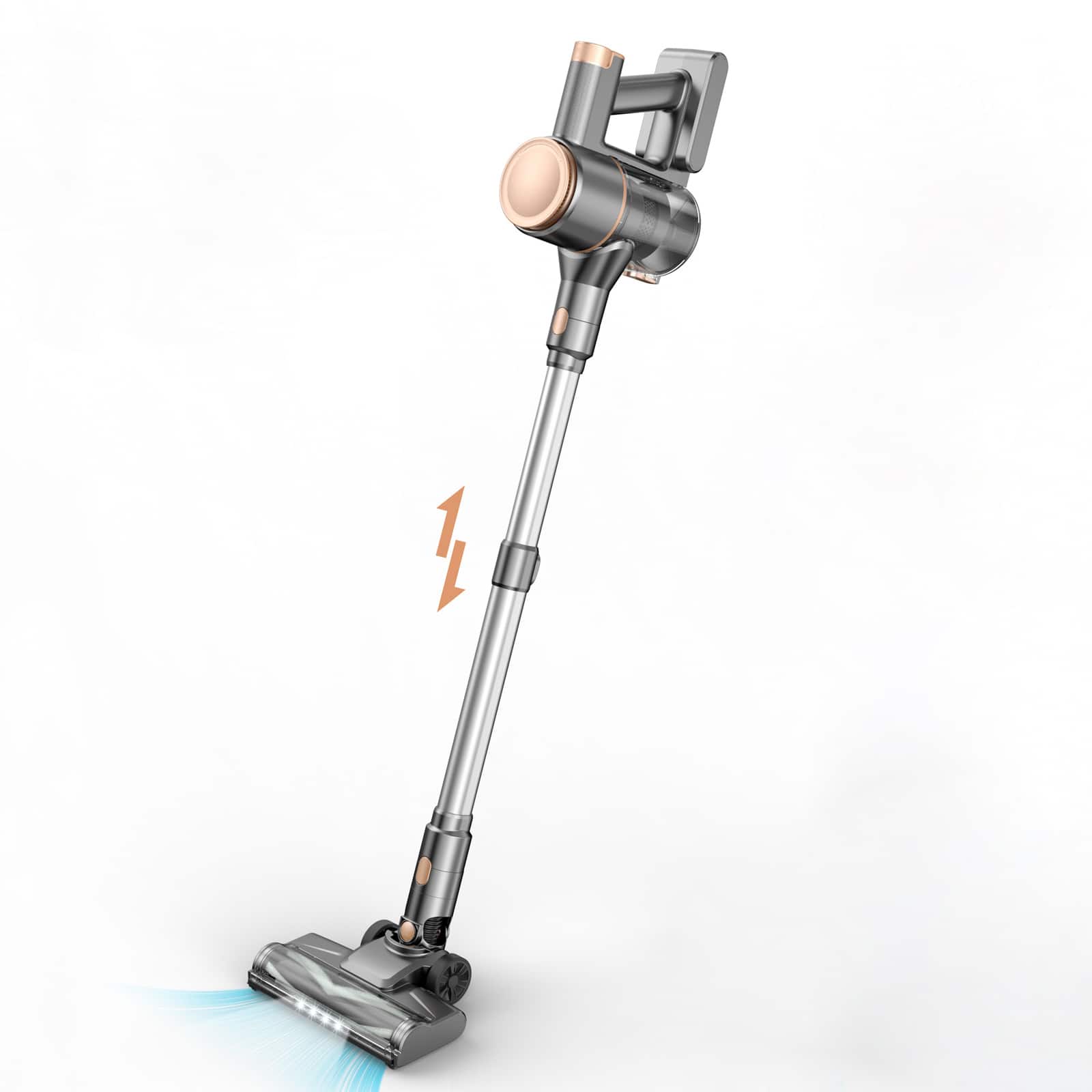 INSE - N8 Cordless Vacuum Cleaner, Lightweight Stick Vacuum with Powerful Suction, 2200mAh Battery, 40 Mins Runtime - GOLDEN
