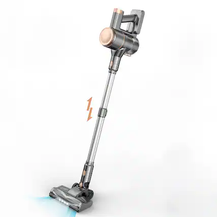 Front. INSE - N8 Cordless Vacuum Cleaner, Lightweight Stick Vacuum with Powerful Suction, 2200mAh Battery, 40 Mins Runtime - GOLDEN.