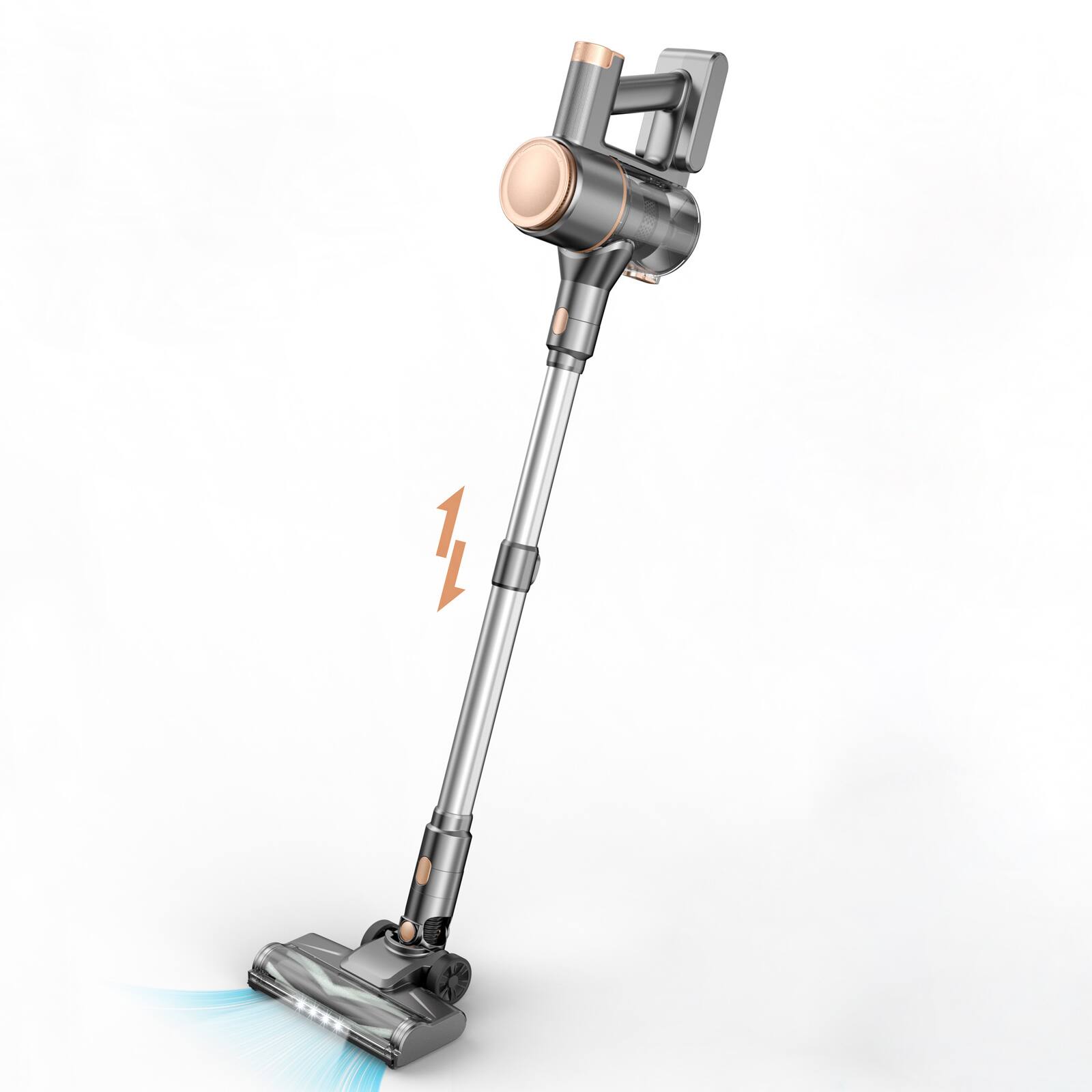 Front. YOMA - N8 Cordless Vacuum Cleaner, Lightweight Stick Vacuum with Powerful Suction, 2200mAh Battery, 40 Mins Runtime - GOLDEN.