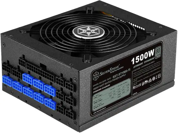 80 PLUS 1500W TITANIUM AREA STONE
Inspiration STRIDER HAZARDOUS
SILVERSTONE
Designing CAUTION!
SST-ST1500-TI SUPPLY
10 () POWER NO ) SWITCH OSN UR MISEACS MODEL WATT 17.6A-8.BA ASV CE 1500W
00-240V- +SZV GV 34 () C.3 FSW +SV 1254 38 VE.C 22A 1500W ED AG INPUT CR 25A COMMA 120WV 1500W OUTPUT DC CW POWER MAX
1500W
80 PLUS TITANIUM
STRIDER HAZARDOUS AREA
SILVERSTONE
Designing Inspiration
MODEL NO: SST-ST1500-TI
1500W WATT SWITCH POWER SUPPLY
AC INPUT: 100-240V~ 50/60Hz
DC OUTPUT:
+3.3V 22A 72.6W
+5