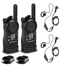 Motorola Solutions - 2 x Motorola CLS1110 UHF 1W 1-Channel 2-Way Radio - 2 Pack With Mic Bundle - Black