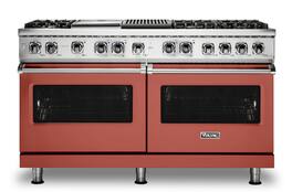Viking - 5-Series Dual Fuel Self-Clean 60"W Sealed Burner Range - Spiced Cider