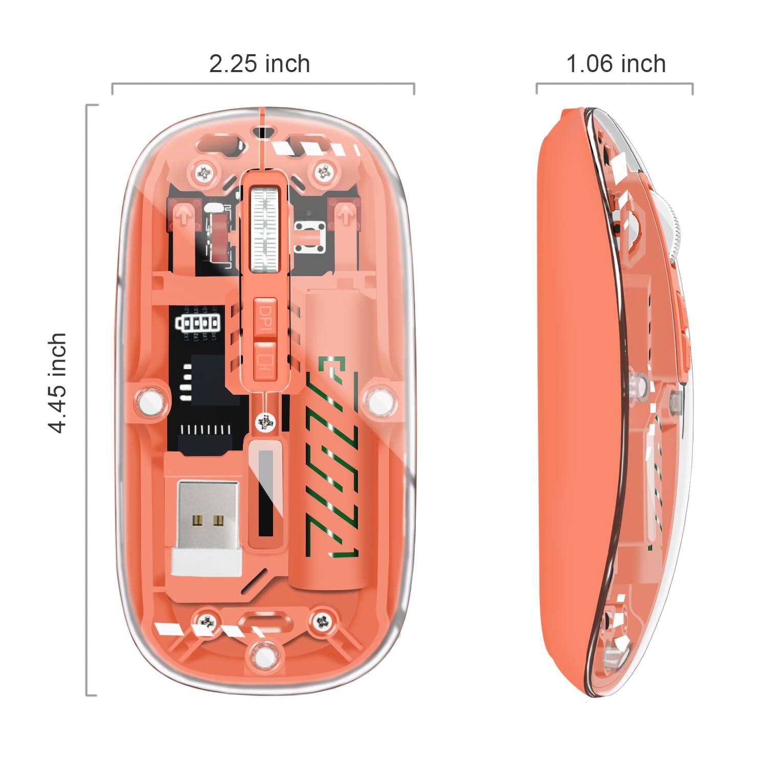 2.25 inch  
1.06 inch  
4.45 inch