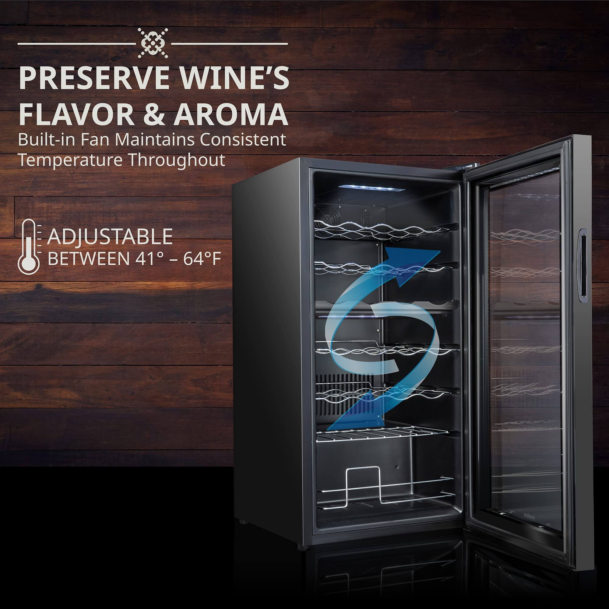 PRESERVE WINE'S FLAVOR & AROMA  
Built-in Fan Maintains Consistent Temperature Throughout  

ADJUSTABLE BETWEEN 41° – 64°F