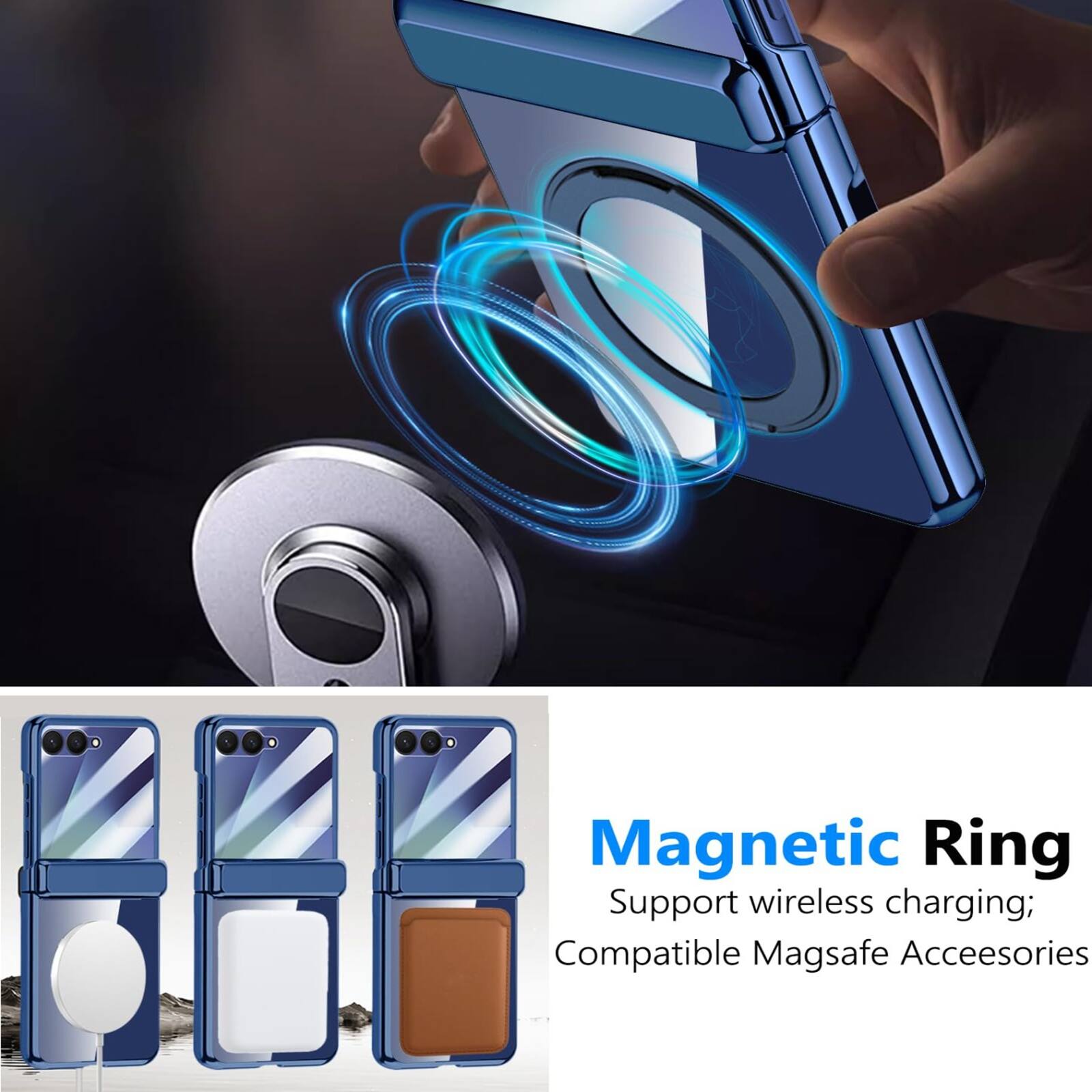 Magnetic Ring Support wireless charging; Compatible Magsafe Accessories