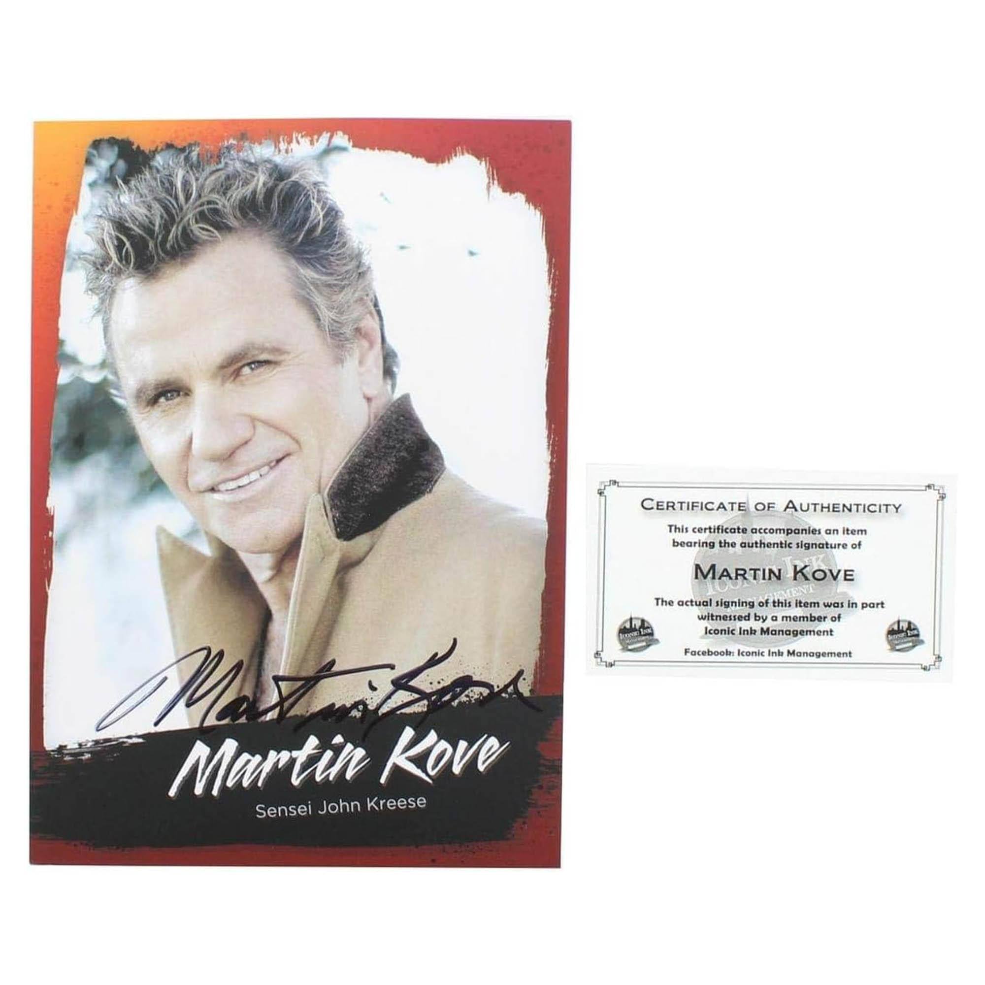 CERTIFICATE OF AUTHENTICITY

This certificate accompanies an item bearing the authentic signature of MARTIN KOVE

The actual signing of this item was in part witnessed by a member of Iconic Ink Management

Facebook: Iconic Ink Management

Martin Kove

Sensei John Kreese