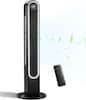 Front. Winado - 42 inch Bladeless Tower Fan, Portable Floor Fan with Remote Control, LED Display, Adjustable 150° Oscillating, 3 Speeds - Black.