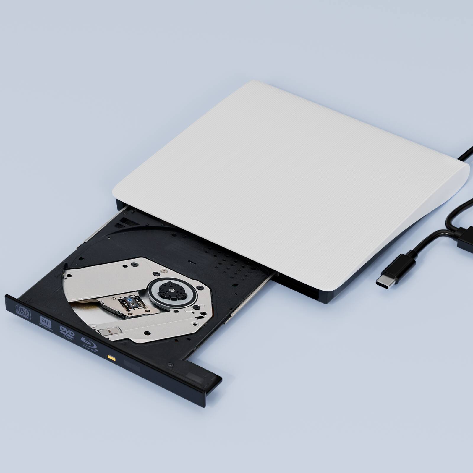 Alt View 1. Topteng - Blu-ray Burner with USB 3.0 & Type-C - External BD/DVD/CD Writer & Player, for Mac & Windows - White.