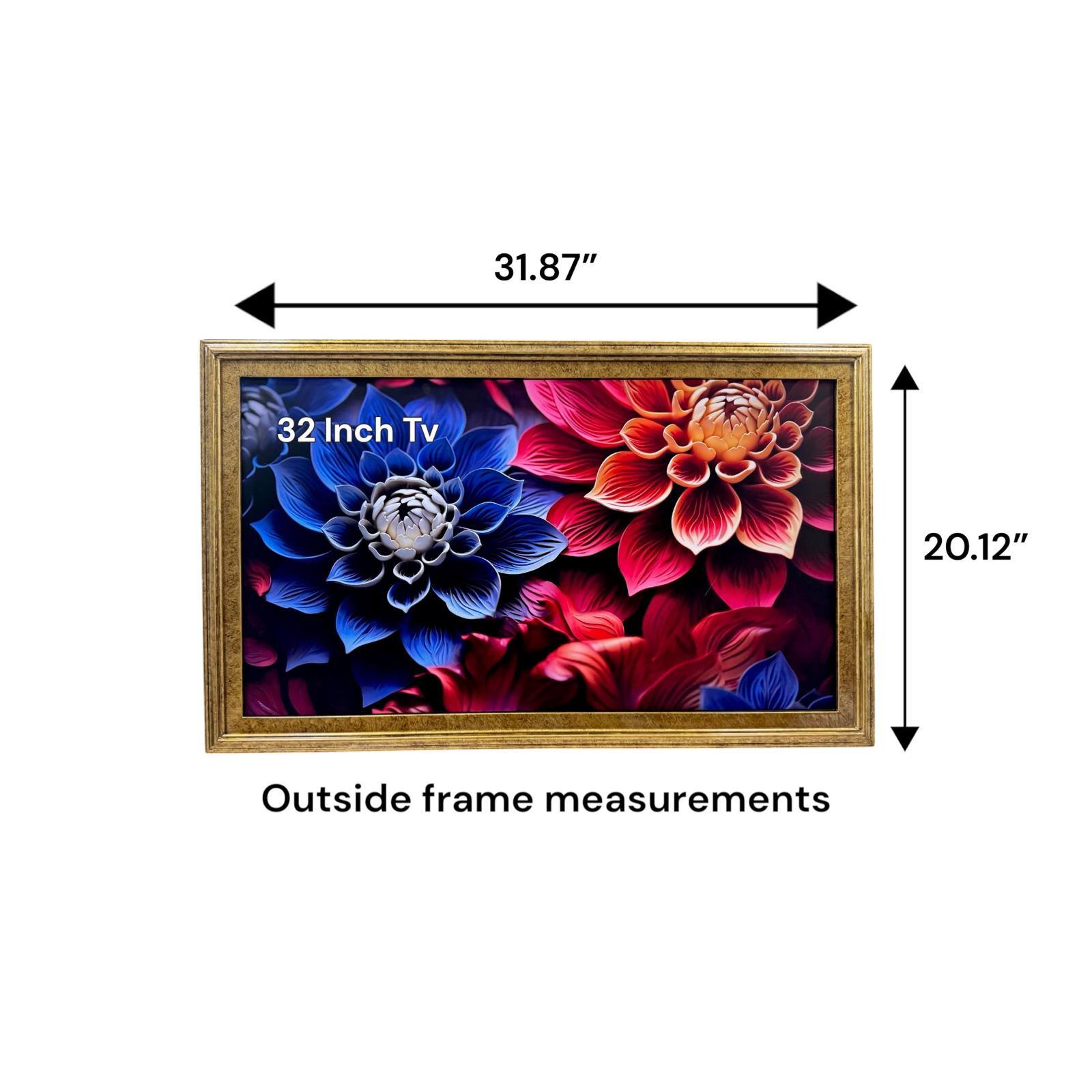 31.87"  
32 Inch Tv  
20.12"  
Outside frame measurements
