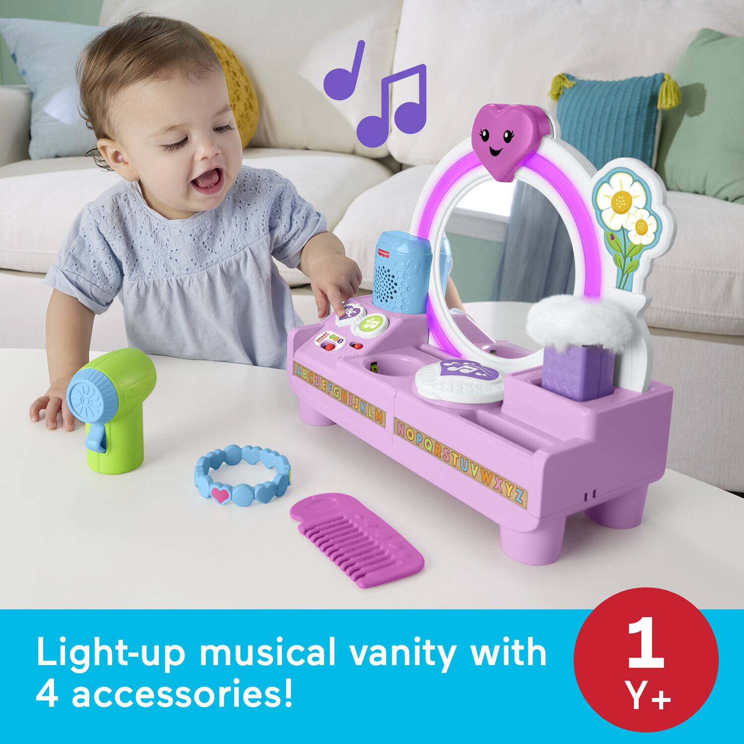 BC FREEZ 000 ABI AWCDERCHIJKLM HOPQMSTUVWXYZ Light-up musical vanity with 4 accessories!  
1 Y+