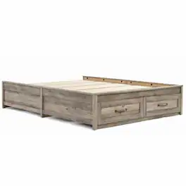 Hivvago - Queen Farmhome Platform Bed with Storage Drawers - Gray