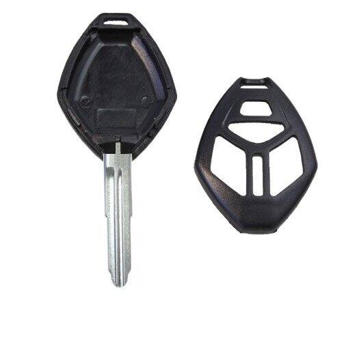 Back. HQRP - 4-Button Remote Key Fob Shell Case with Uncut Blade for Mitsubishi Eclipse 2008-2010 - Black.