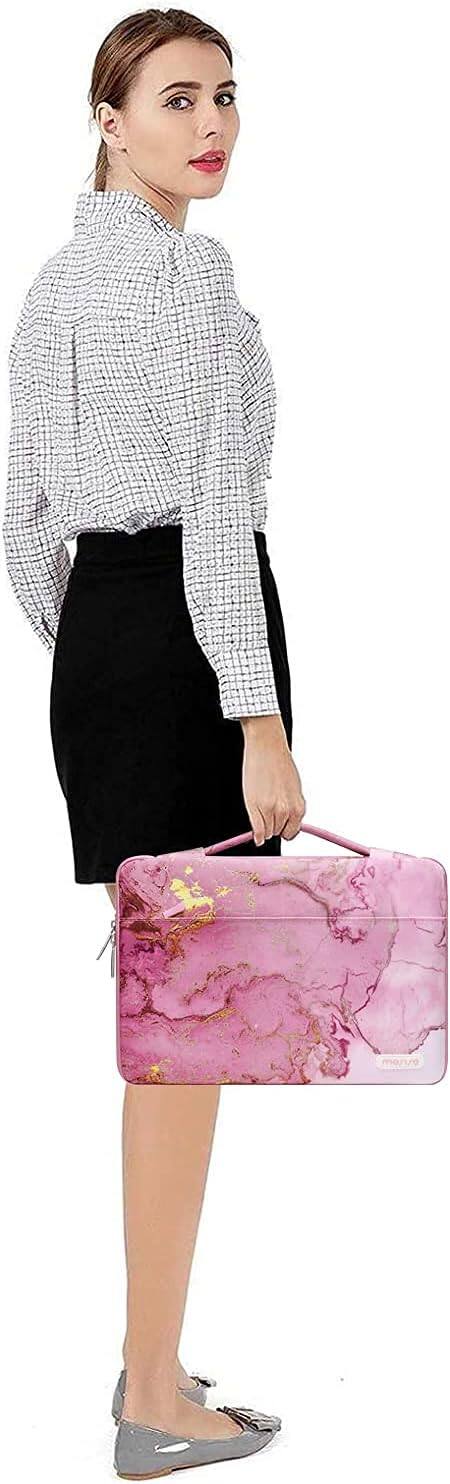 Alt View 3. mosiso - 5-in-1 MacBook Air 13 Case and Sleeve Kit A2337/A2179/A1932 - Pink Marble.