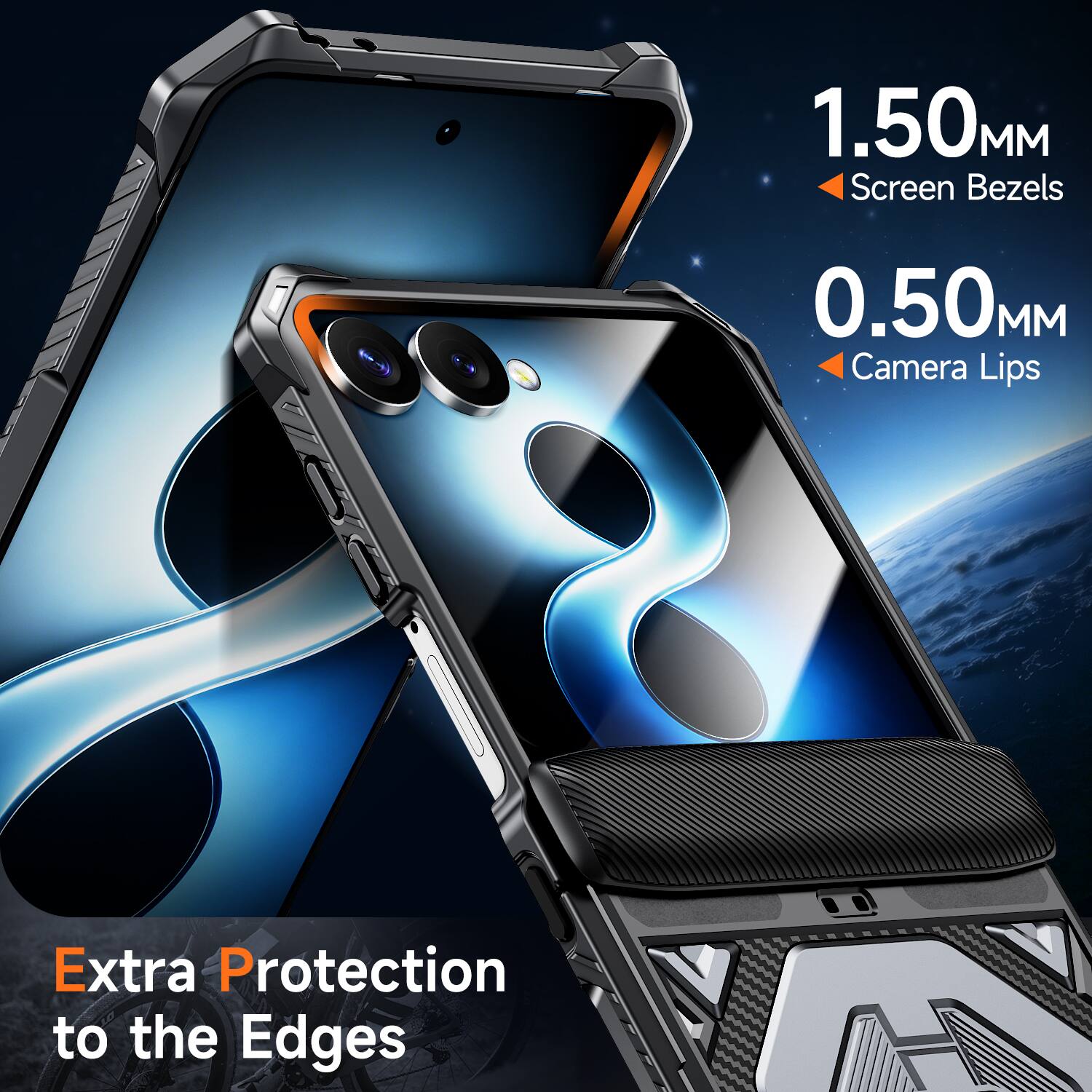 1.50 MM Screen Bezels  
0.50 MM Camera Lips  
Extra Protection to the Edges