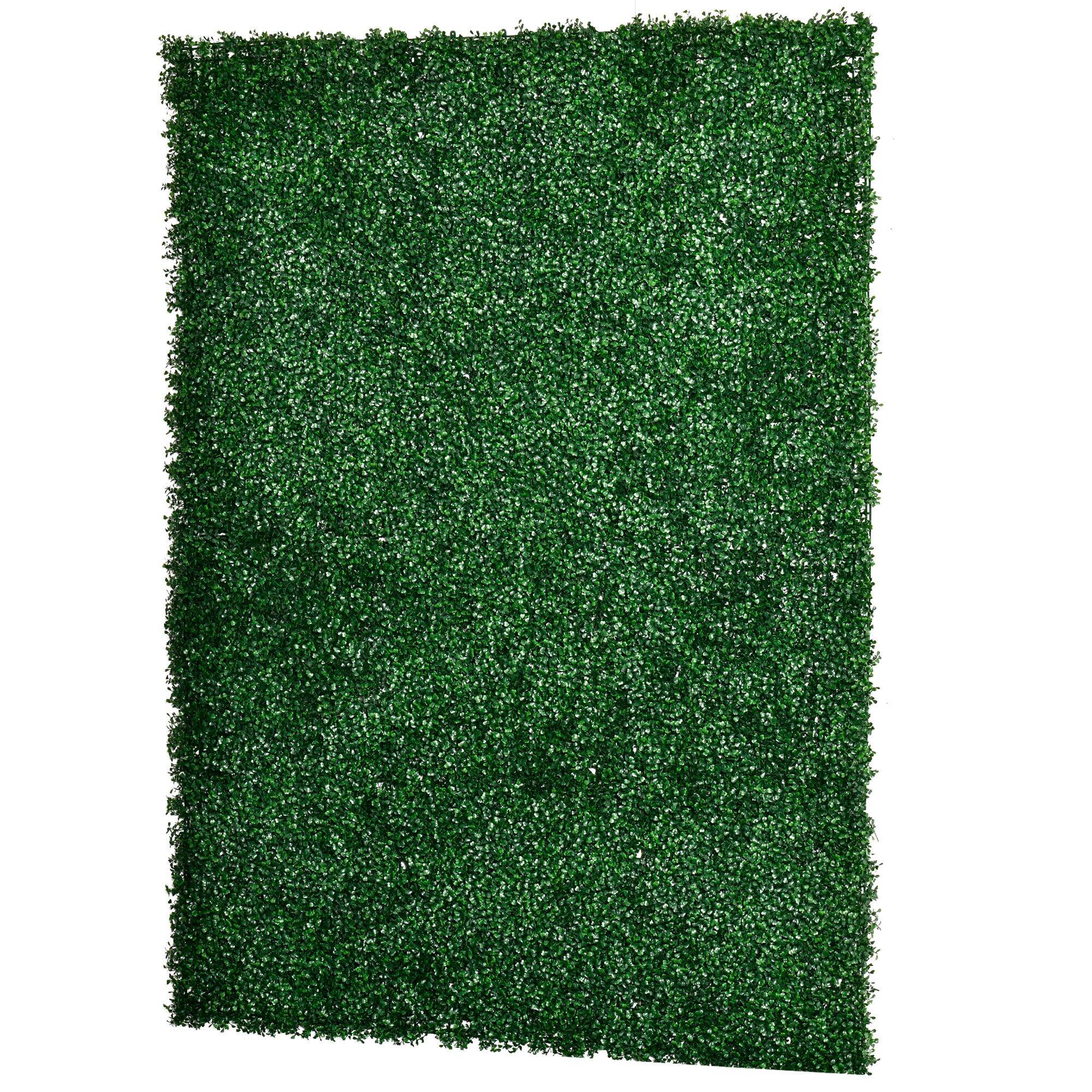 Alt View 8. Outsunny - 12PCs Grass Wall Panels, 20" x 20" Artificial Grass Wall Decor, Greenery Backdrop Panels Wall for Outdoor - Dark Green.