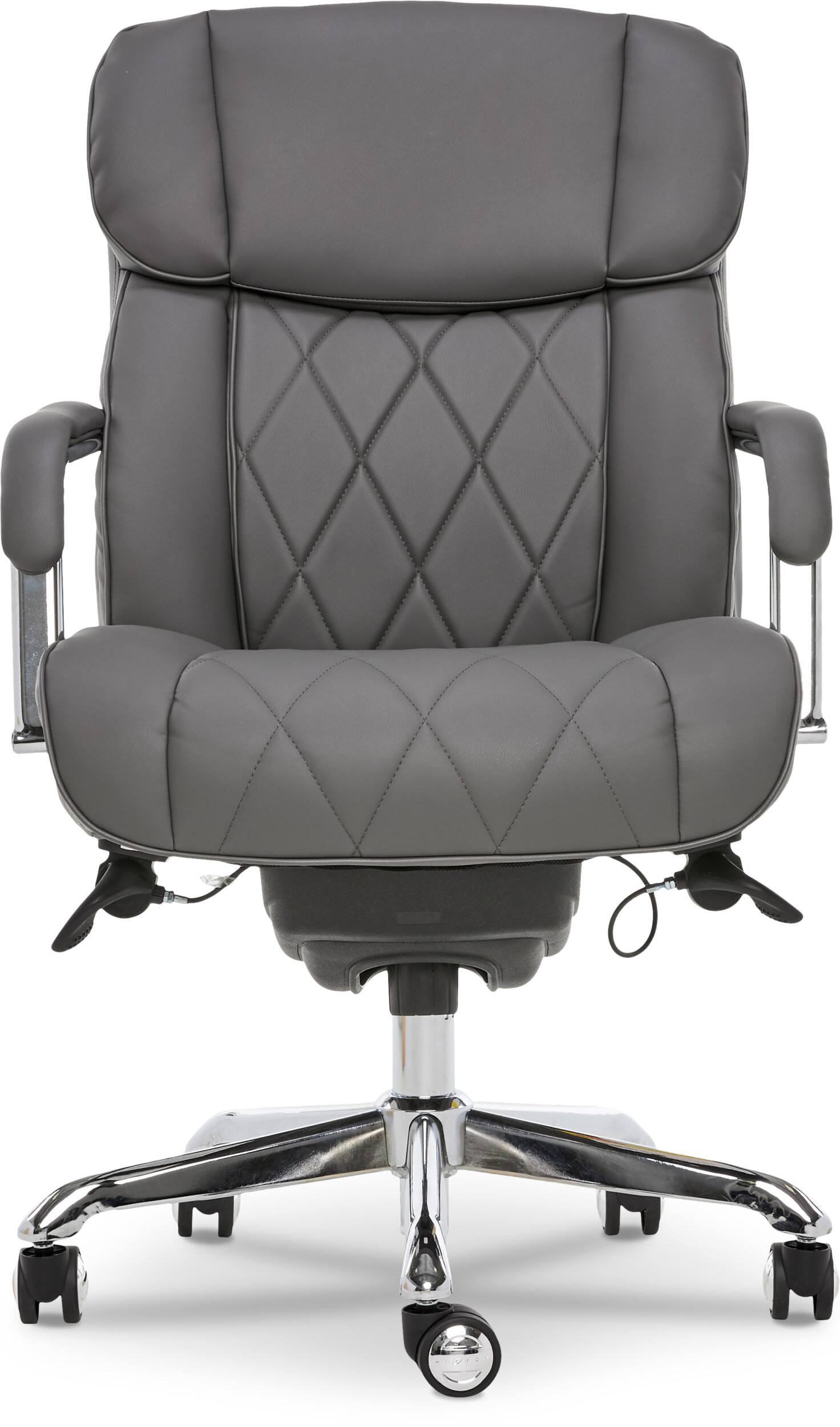 Alt View 18. La-Z-Boy - Comfort and Beauty Sutherland Diamond-Quilted Bonded Office Chair - Moon Rock Gray.