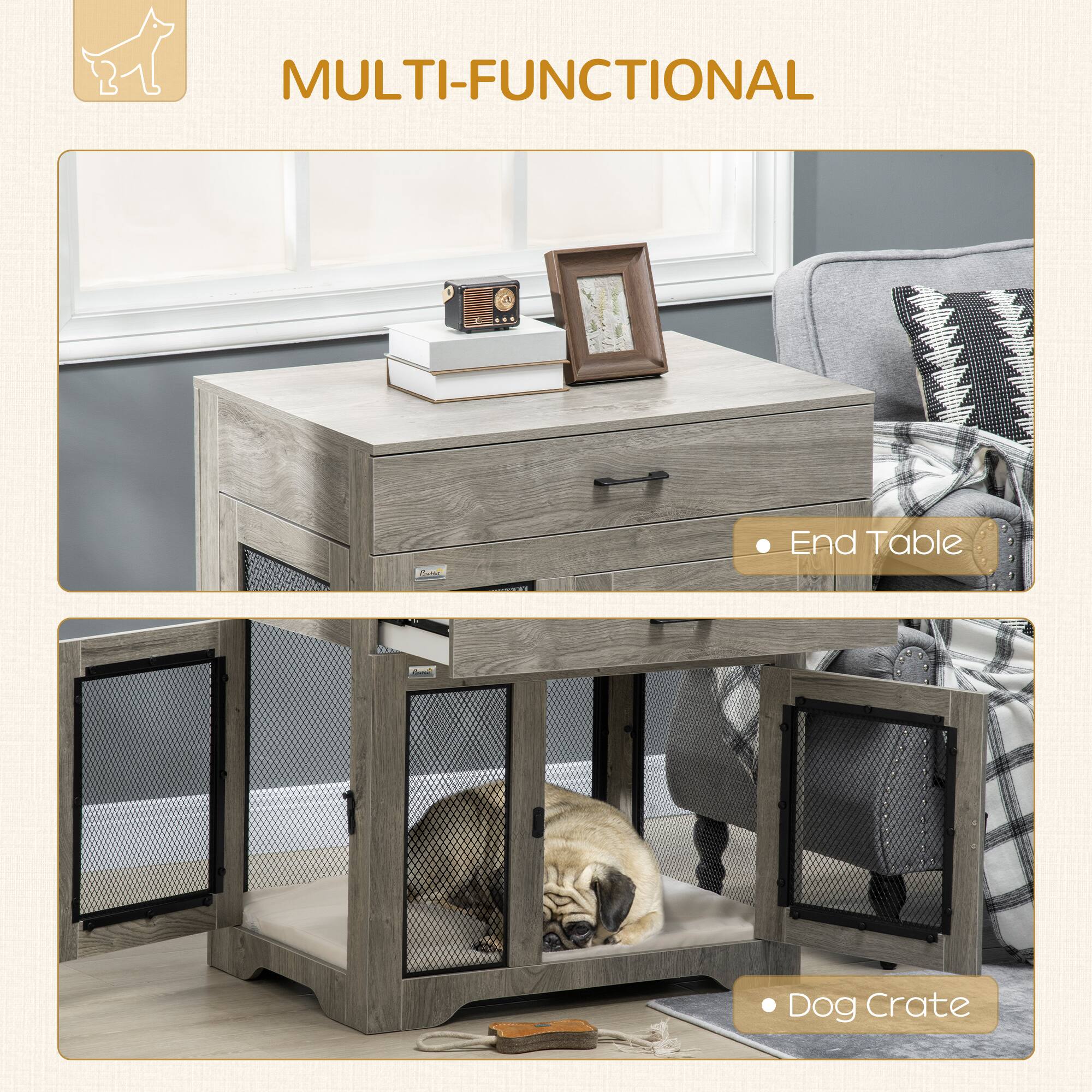 MULTI-FUNCTIONAL

- End Table
- Dog Crate