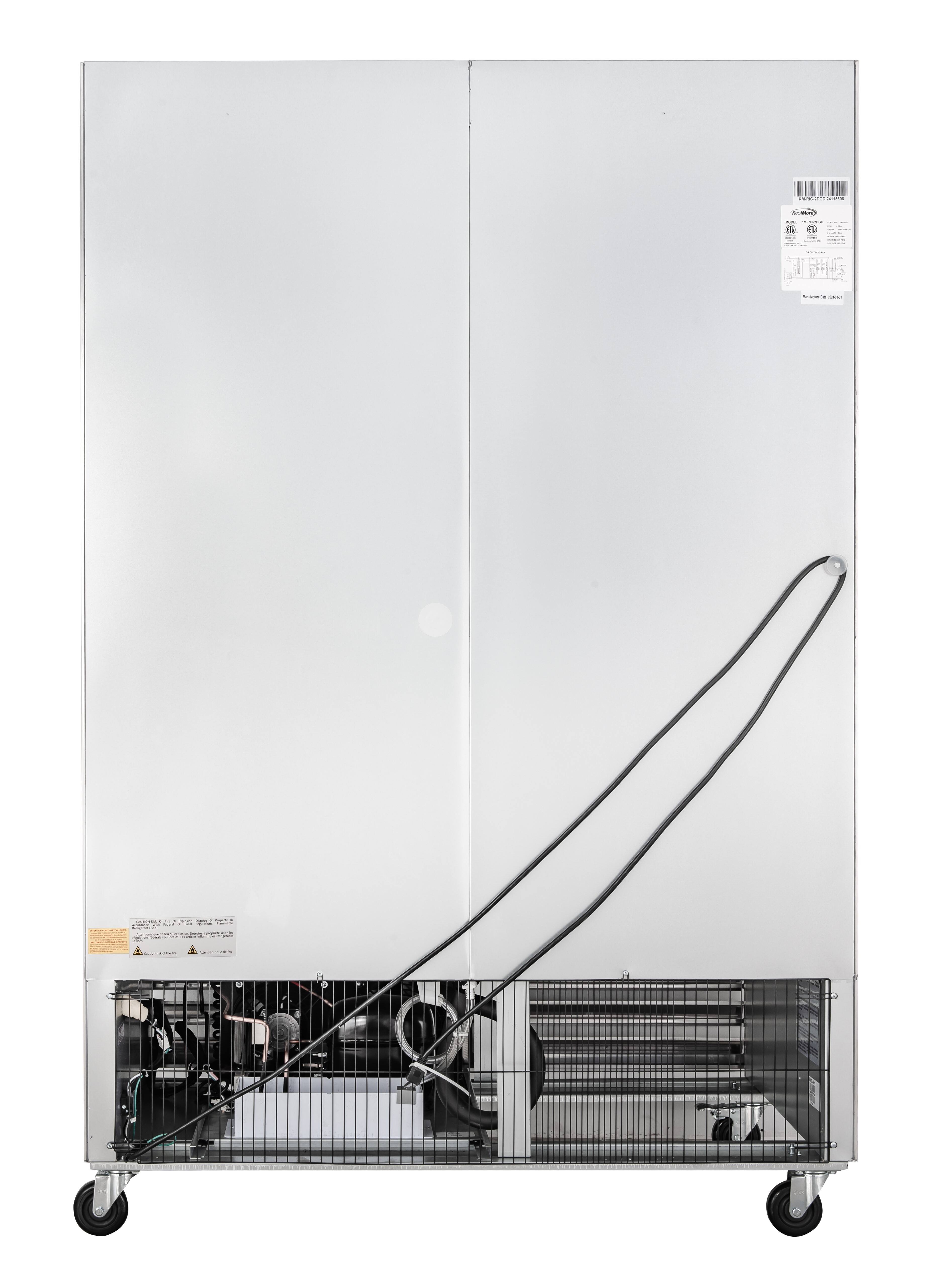 Alt View 5. Koolmore - 54 in. Commercial Two Glass Door Convertible Reach-In Refrigerator/Freezer with 49 Cu. Ft. Capacity in Stainless Steel, - Stainless steel.
