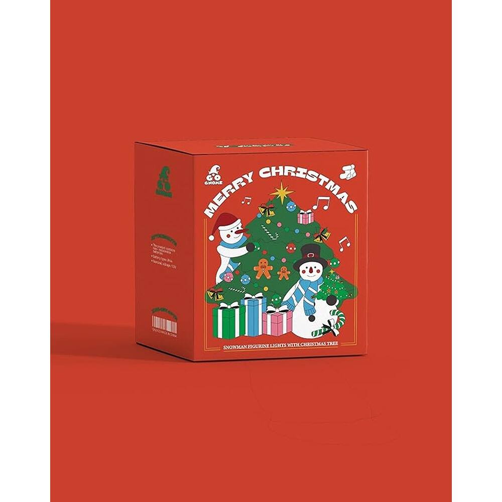 Merry Christmas  
Snowman Figurine Lights with Christmas Tree