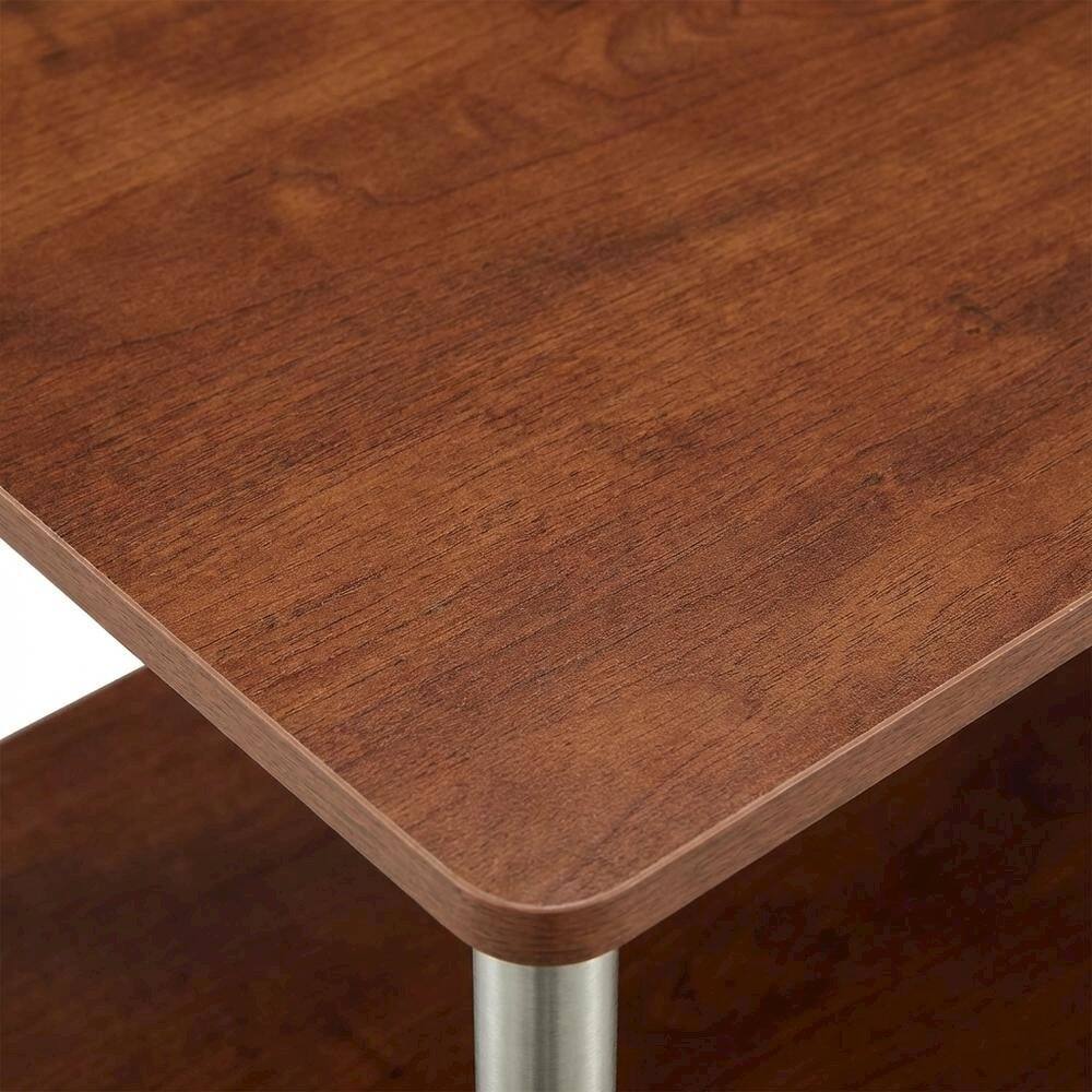 Alt View 2. FurniFact - TV stand in contemporary wood finish with spacious storage - Brown.