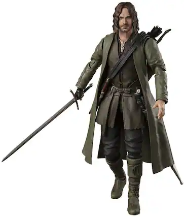 Front. Bandai - Tamashii Nations - The Lord of the Rings - S.H.Figuarts - Aragorn (The Fellowship of the Ring) - Collectibles - Multicolor.