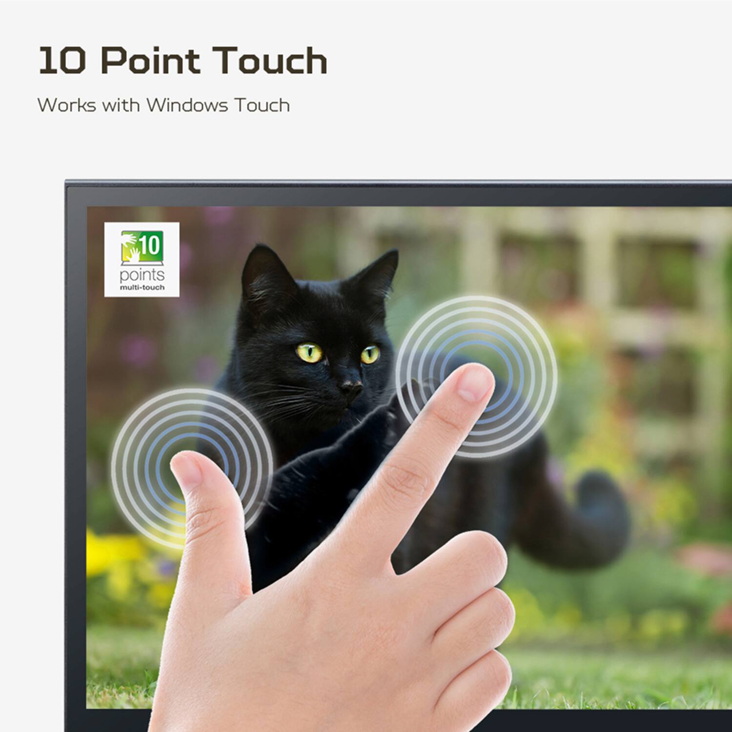 10 Point Touch, Works with Windows Touch, 10 points multi-touch