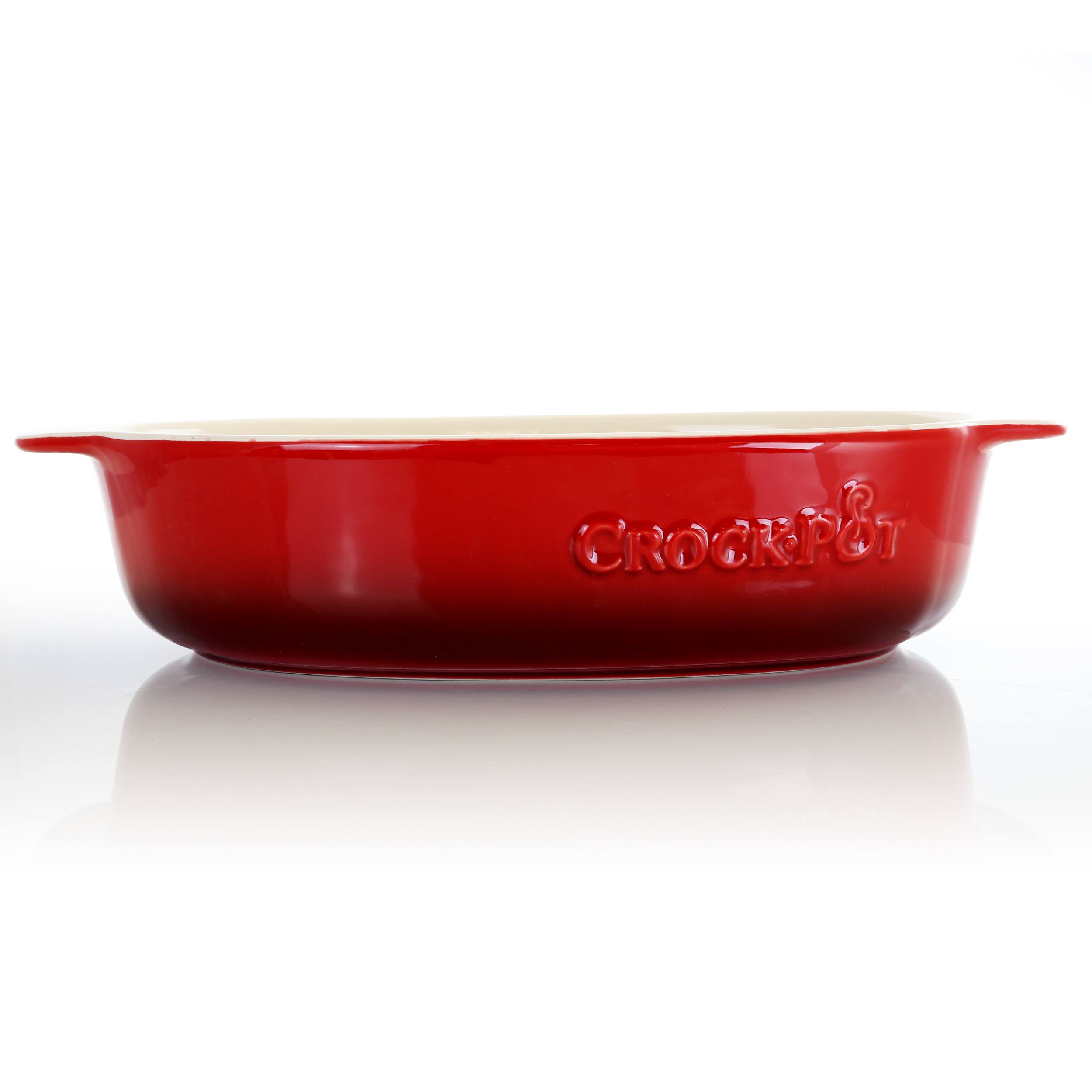 Alt View 5. Gibson - Crock Pot 2.5 Quart Red Stoneware Bake Pan - Red.