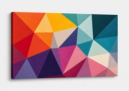 FC Design - Large Canvas 24x36" Bright Geometric Abstract Polygon Pattern Art Painting Home Wall Décor - MultiColor