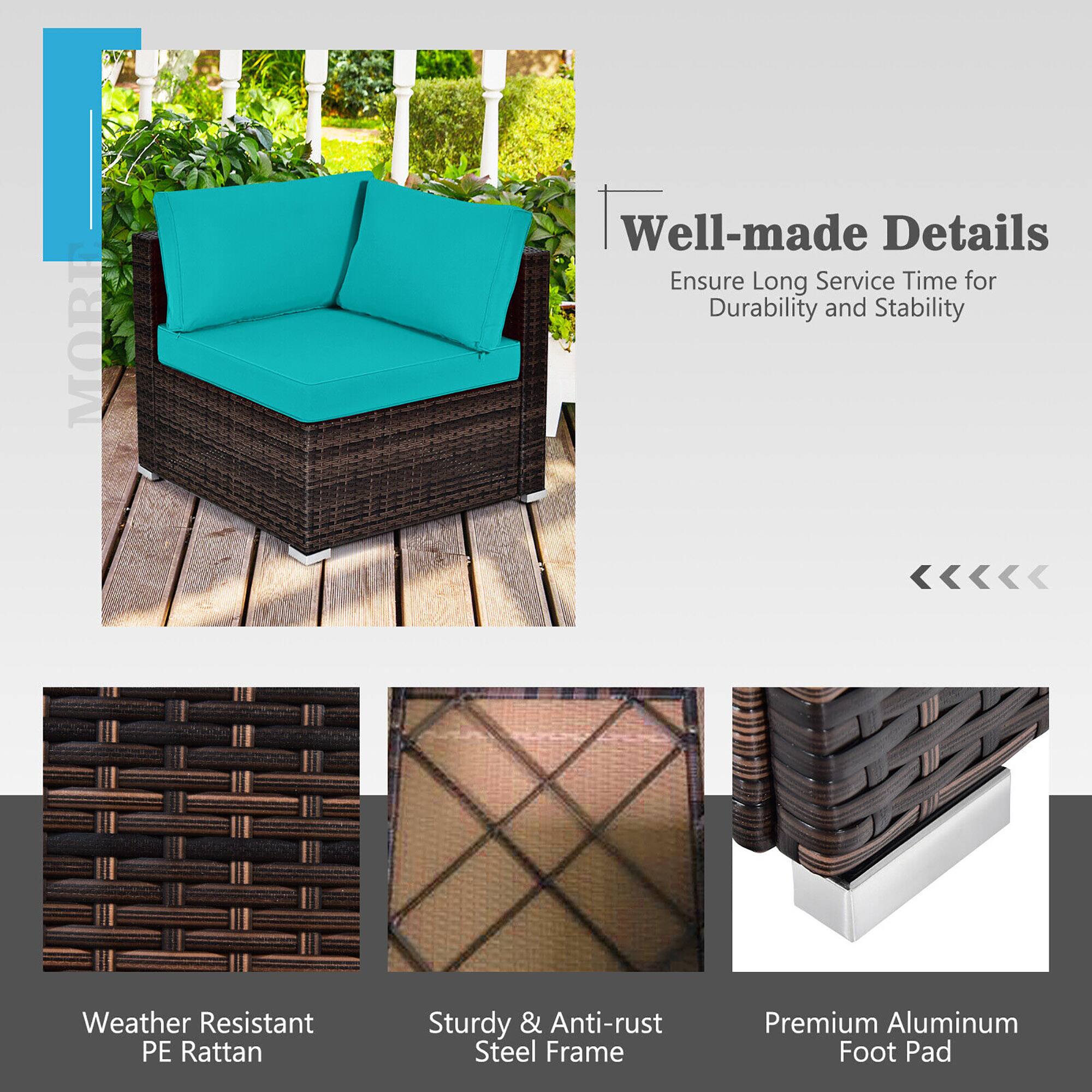 MORE
Well-made Details
Ensure Long Service Time for Durability and Stability
Weather Resistant PE Rattan
Sturdy & Anti-rust Steel Frame
Premium Aluminum Foot Pad