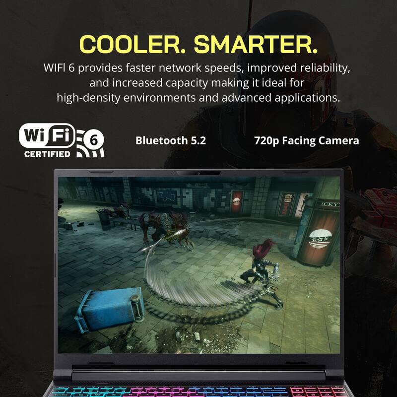 COOLER. SMARTER.

Wi-Fi 6 provides faster network speeds, improved reliability, and increased capacity making it ideal for high-density environments and advanced applications.

Wi-Fi CERTIFIED 6

Bluetooth 5.2

720p Facing Camera