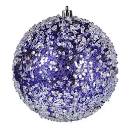 Vickerman - 6" Glitter Hail Ball 4 Bag - Purple