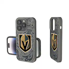 Keyscaper - NHL - Vegas Golden Knights Paisley Soft Touch iPhone Case - 15 - Gray