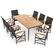 Alt View 6. Costway - 9 PCS Patio Dining Set with 1.9" Umbrella Hole X-frame Armrests Seat Cushions - Natural & Black,Mix Brown,Off White.