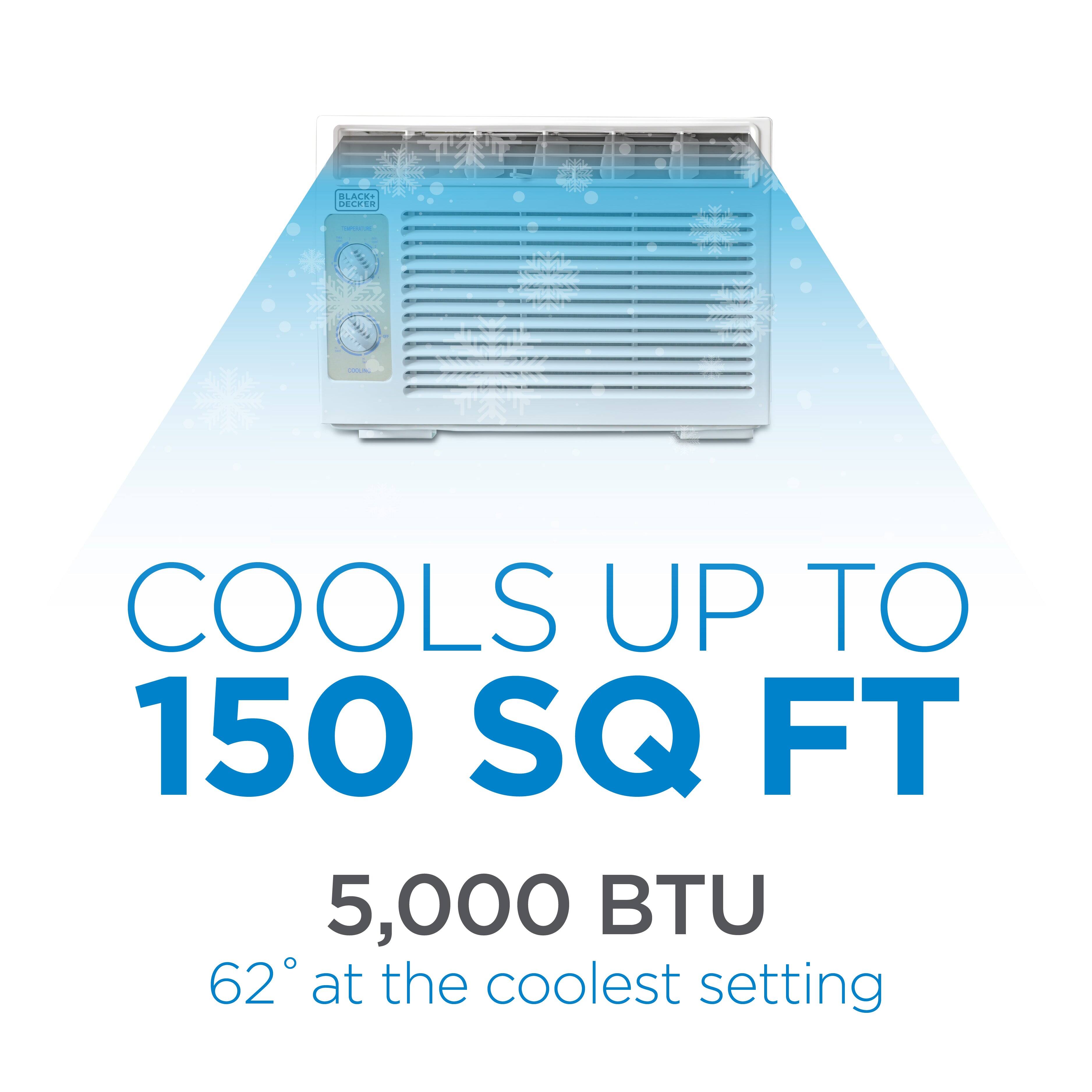 SLACKS DECKER PE C - COOLS UP TO 150 SQ FT 5,000 BTU 62° at the coolest setting